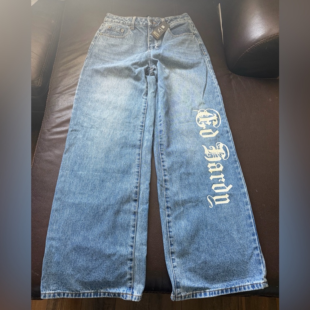 Ed Hardy Denim Jeans with White Logo